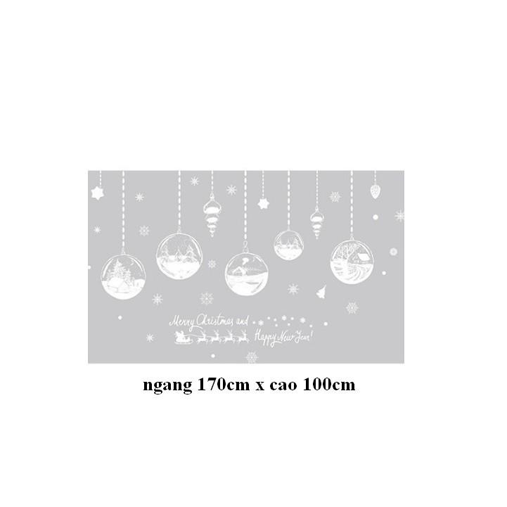 Decal trang trí noel trái châu và thế giới tuyết