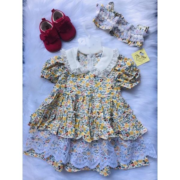 Váy bé gái công chúa Lolita +TẶNG TURBANLINA KIDS - - LOLITA HOA VÀNG váy sinh nhật - thôi nôi cho bé gái