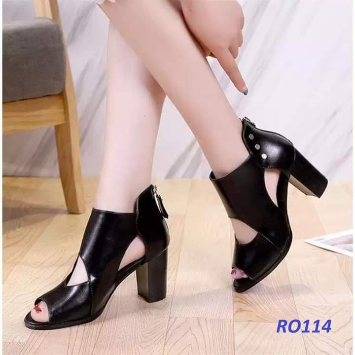 Sandal giả boot nữ cao cấp ROSATA RO114 7p gót vuông - HÀNG VIỆT NAM - BKSTORE