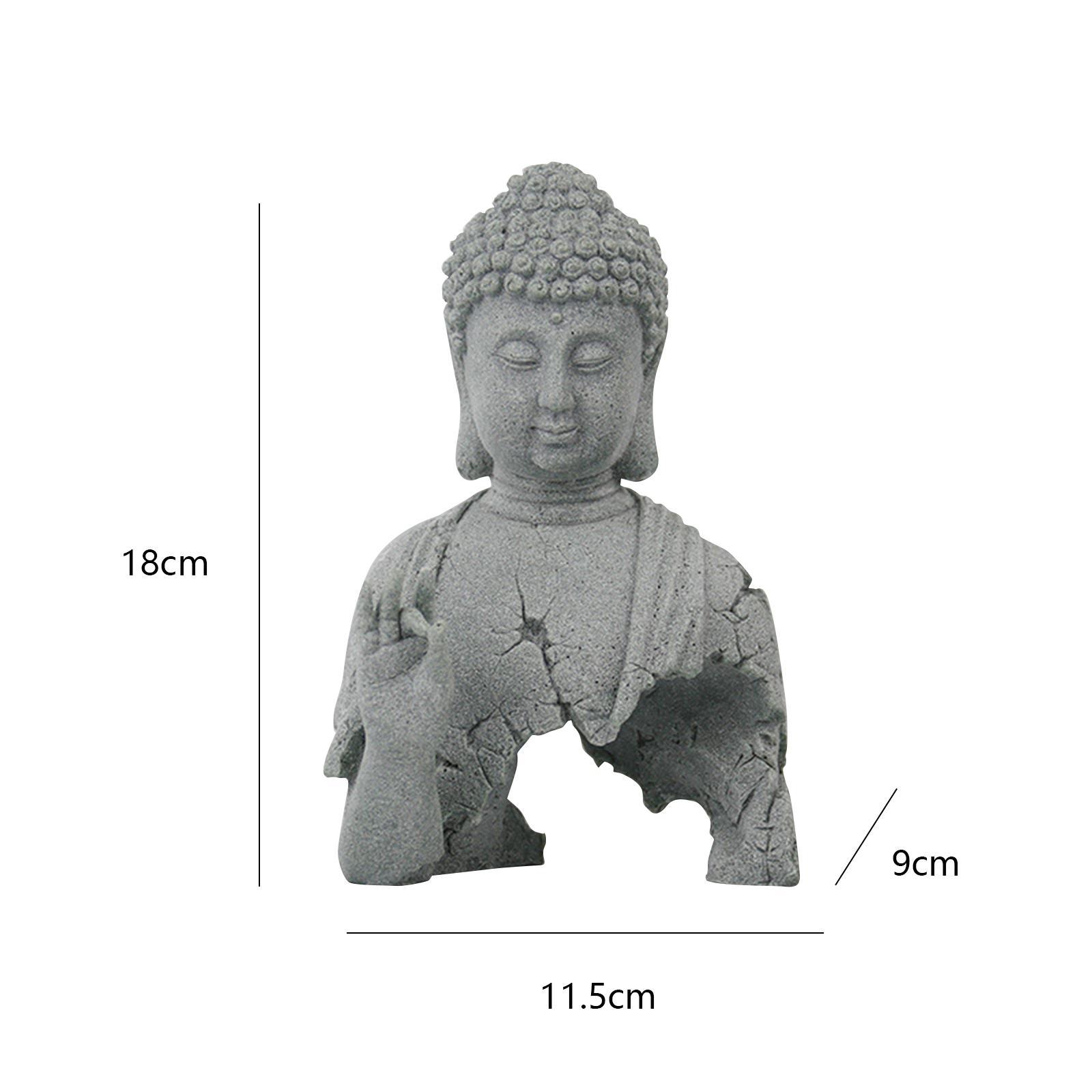 Antique Buddha Statue Decorative Figurine Zen Meditation Hand Carved Showpiece for Landscaping Tea Room Tabletop Yard Meditation Decoration