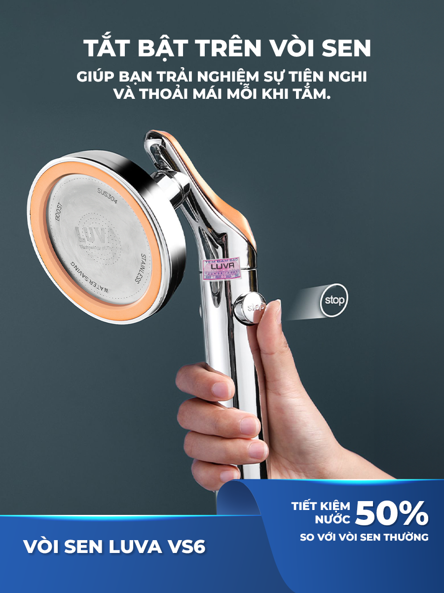 Combo vòi sen LUVA VS6 kèm dây sen LUVA, BH 1 năm-Hàng chính hãng