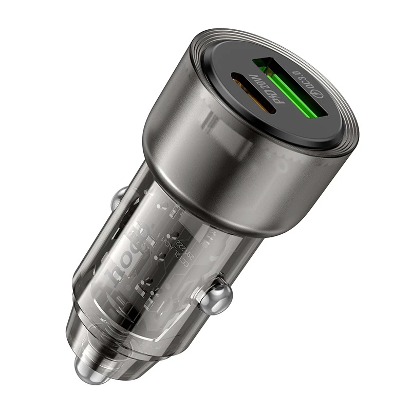 Tẩu sạc 20W (Type C + USB) Hoco Z52 sạc nhanh cho điện thoại Samsung/ iP/ Xiaomi _  Hàng chính hãng