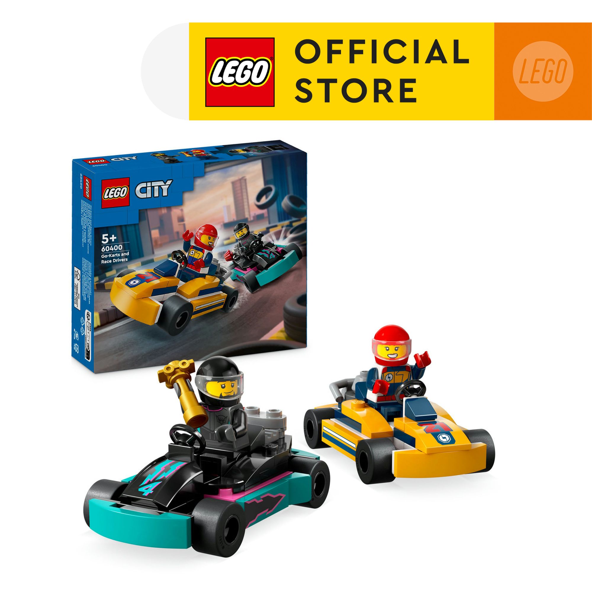 LEGO CITY 60400 Đồ chơi lắp ráp Bộ đôi xe đua Go-karts (99 chi tiết)