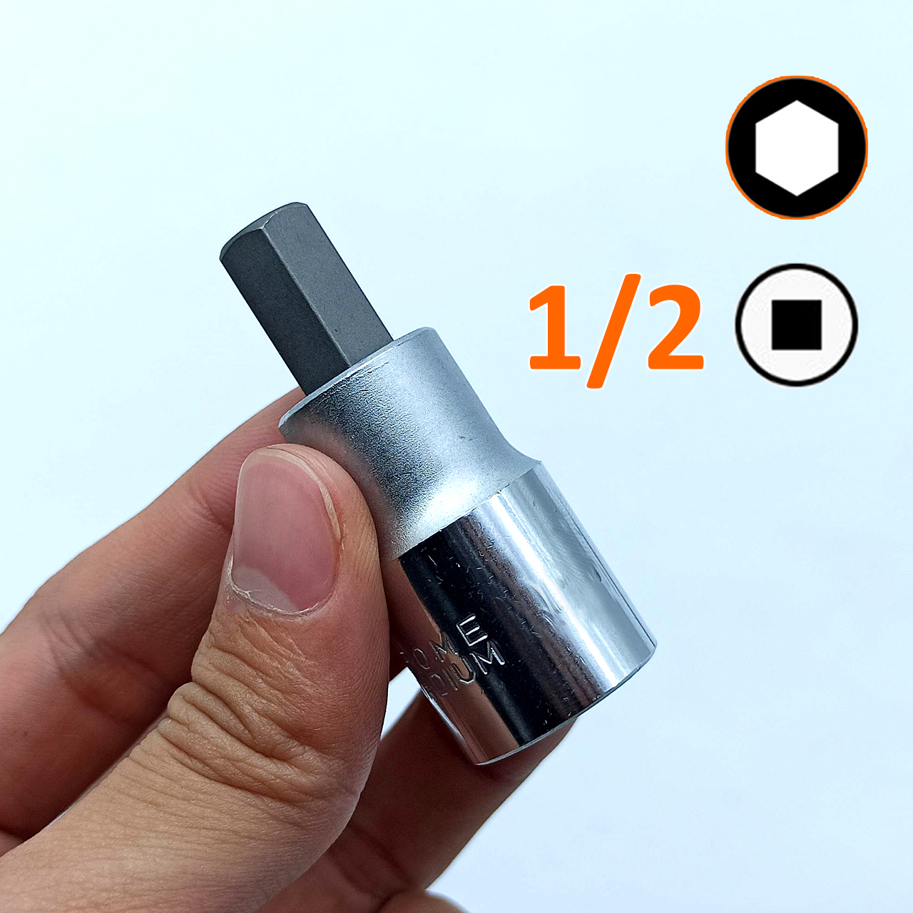 Đầu tuýp 1/2 mũi lục giác thép CRV
