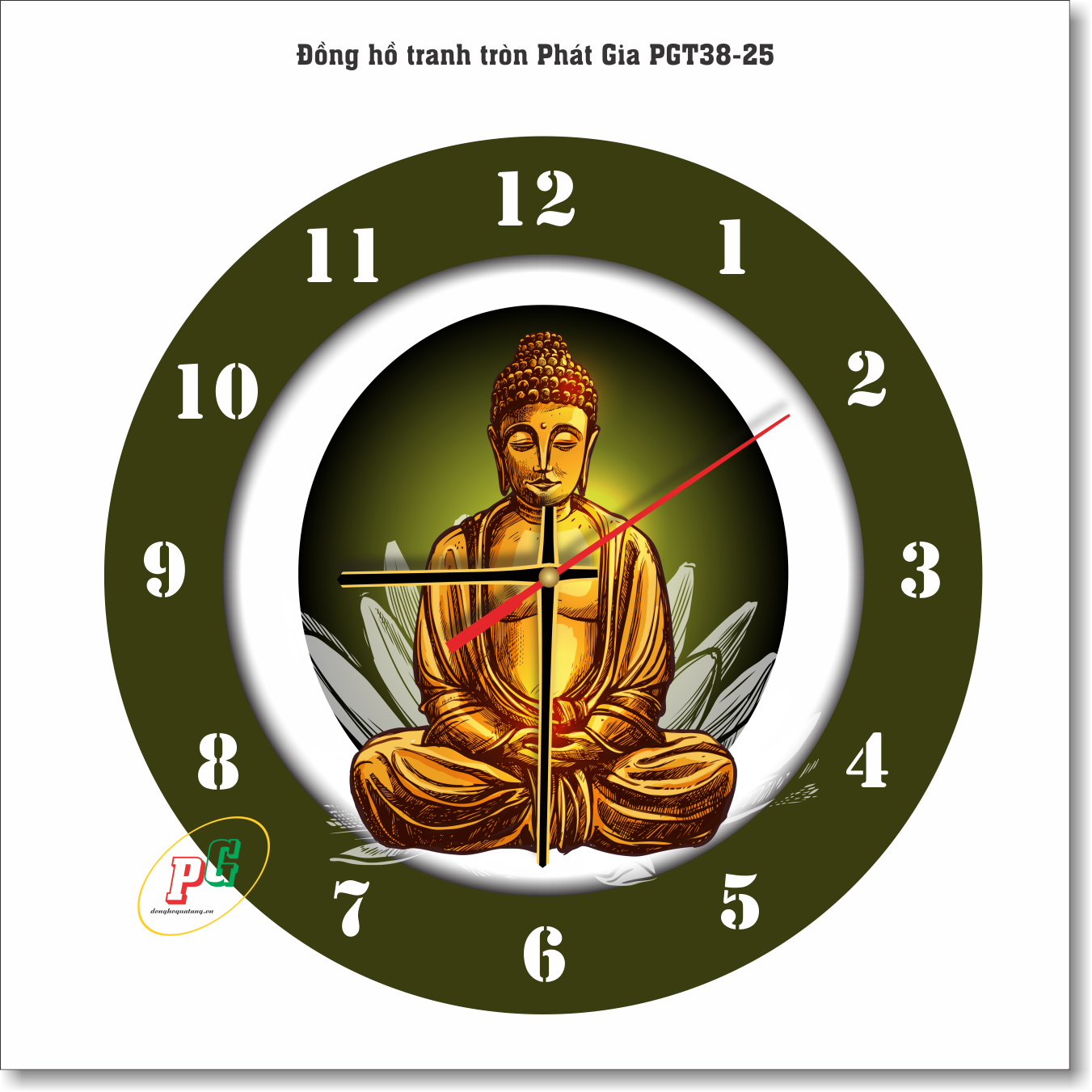 Đồng hồ treo tường, đồng hồ tranh treo tường, đồng hồ dạng tròn, đồng hồ độc lạ, đồng hồ treo phòng khách, phòng ngủ, nhà bếp, đồng hồ tranh quà tặng Phát Gia PGT38-25