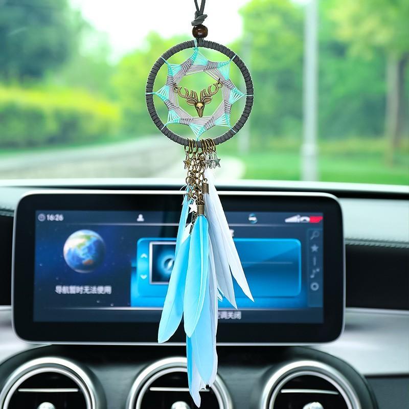 Dây Treo Trang Trí Gương Chiếu Hậu Oto Dreamcatcher Lông Vũ Handmade Sang Trọng