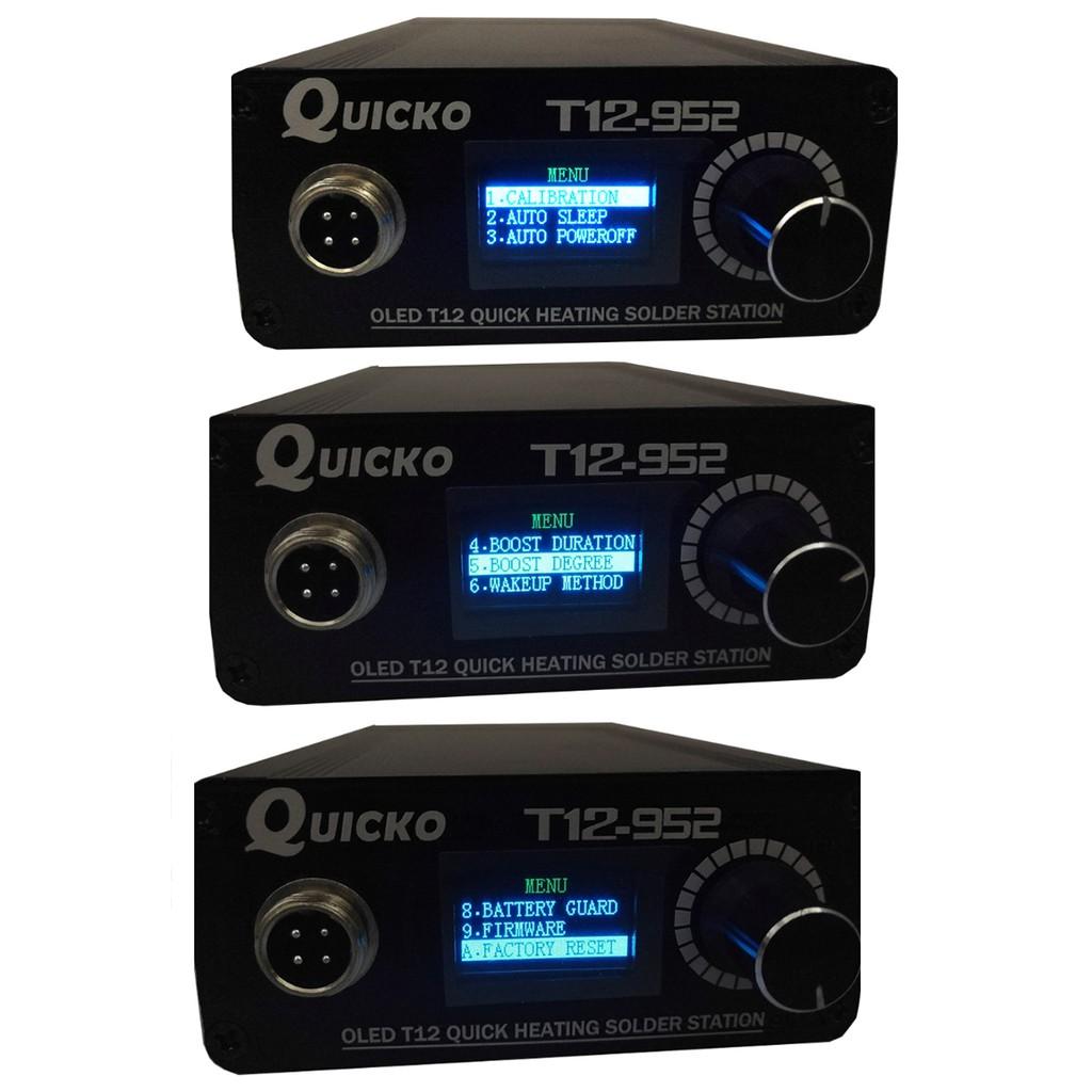 Trạm hàn T12 Quicko T12-952 bản quốc tế OLED + gác tay hàn