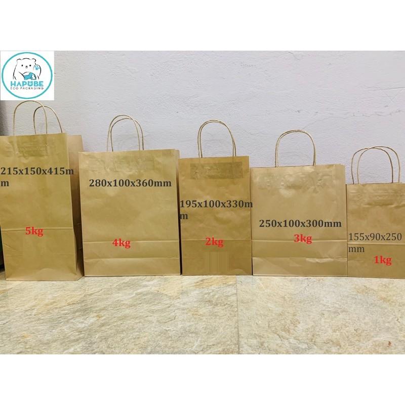 100 túi giấy cao cấp kraft Nhật có quai K2014 28x10x36cm