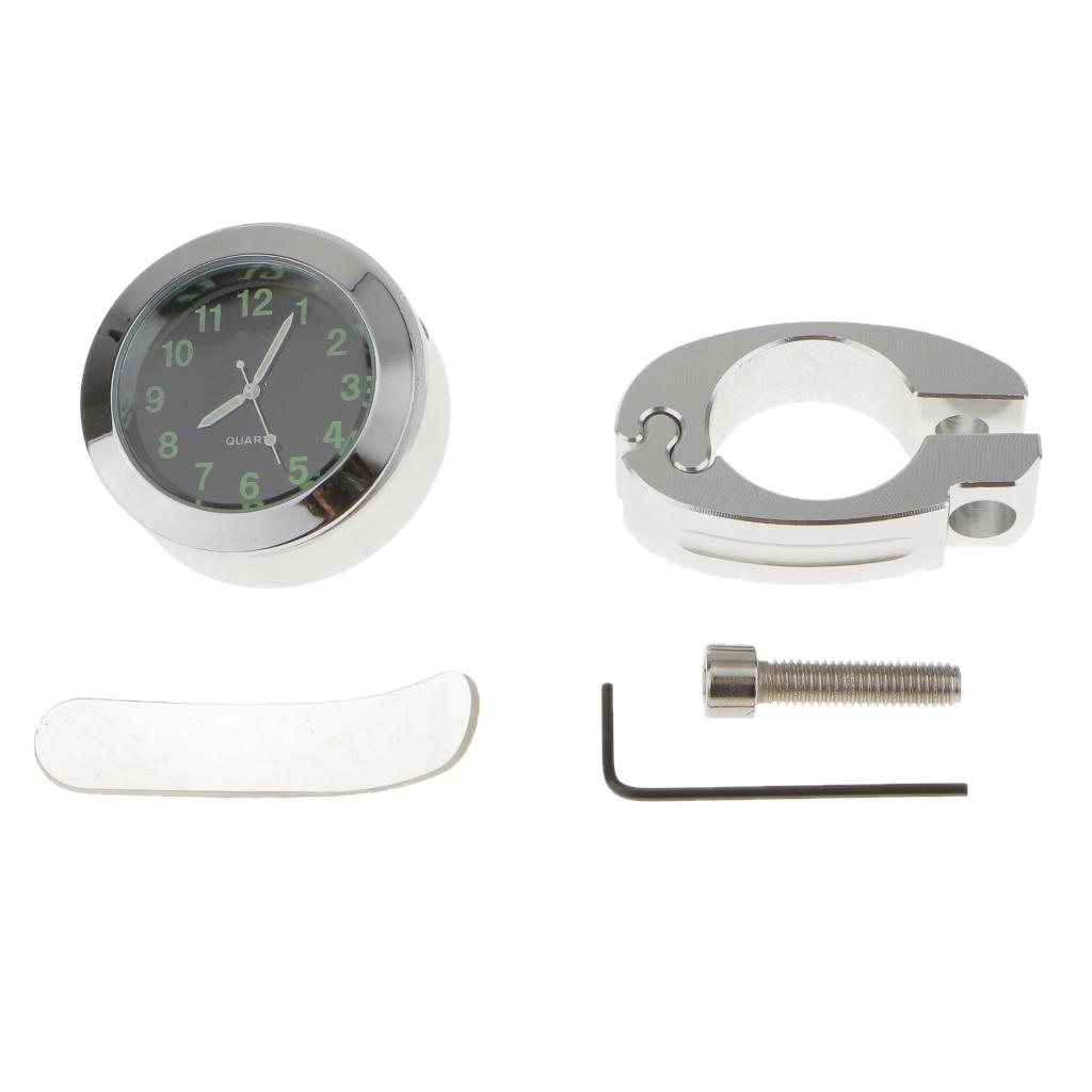 Waterproof Motorcycle Clock Chrome Bicycle Handlebar Mount Instrument for Honda