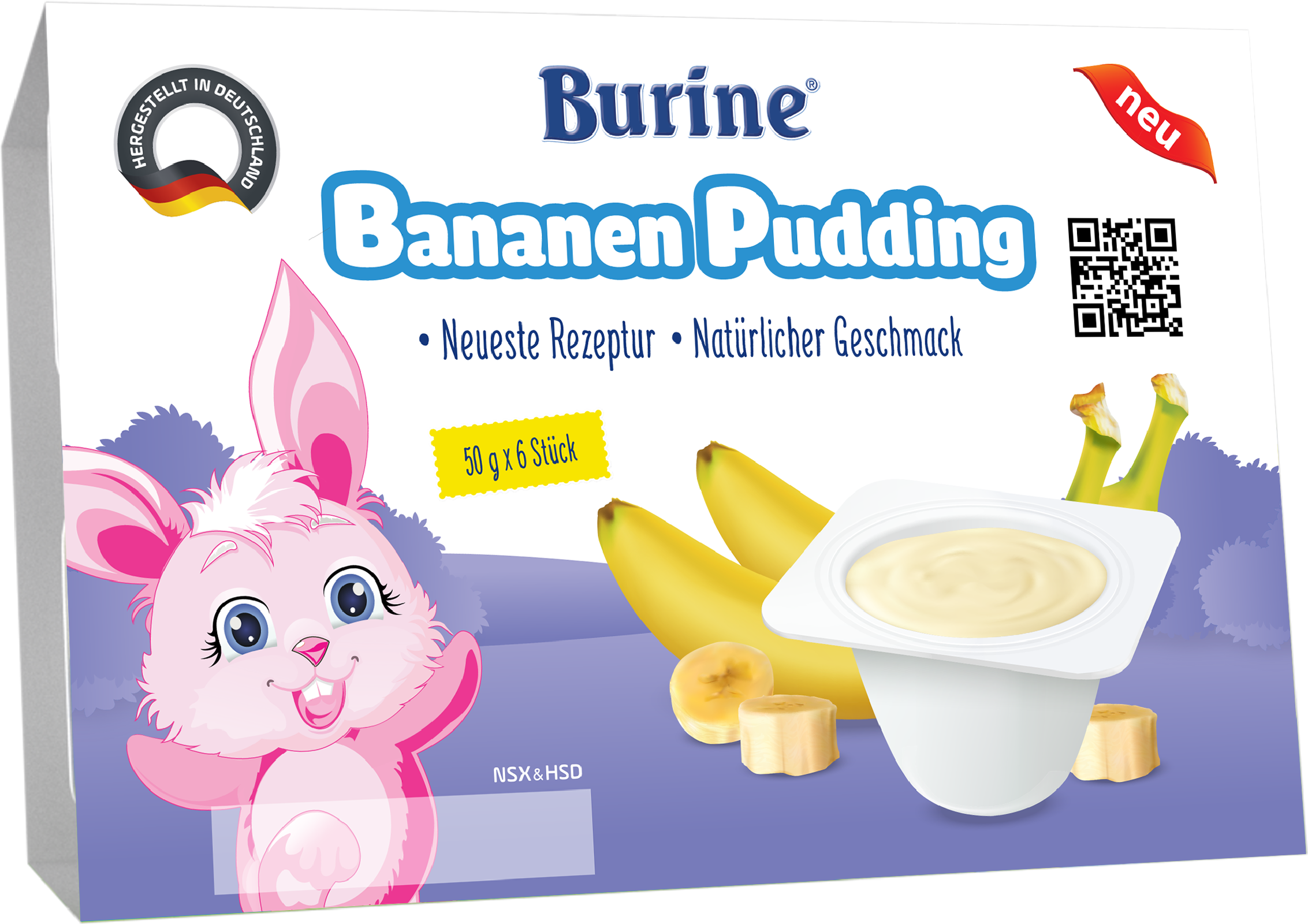 Pudding Ăn Dặm Burine (HiPP) Vị Chuối Nhập Khẩu Đức Dành Cho Trẻ Từ 6 Tháng Tuổi - Cung Cấp Vitamin, Dưỡng Chất Bổ Sung Năng Lượng, Hỗ Trợ Tăng Cân (Vỉ 6 hũ x 50g)