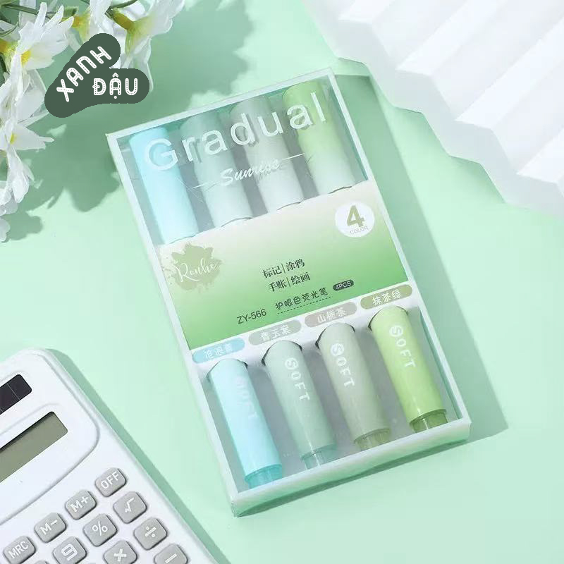 SET 4 CÂY BÚT DẠ QUANG HIGHLIGHT MÀU PASTEL