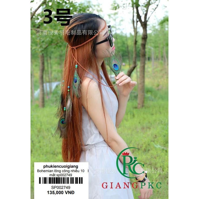 Cài tóc bohemian lông công sp002749 giangpkc