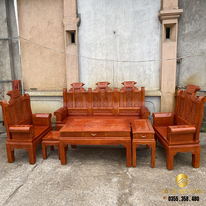 Bàn ghế âu á chương cuốn thư gỗ sồi