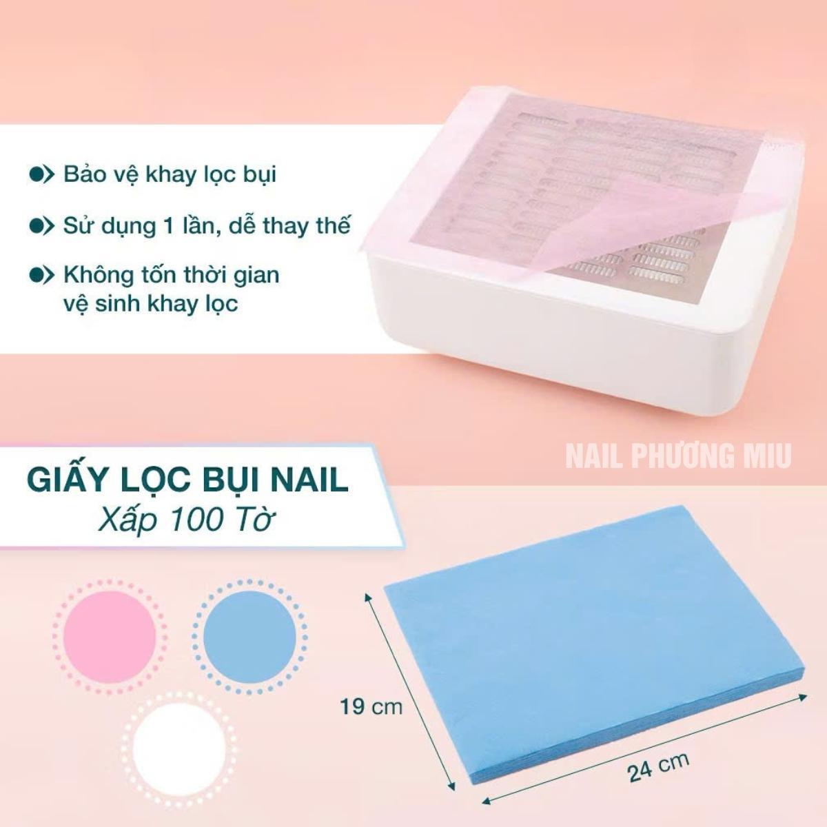 Túi 100 Miếng Màng Lọc Máy Hút Bụi Làm Nail, Đặt Trên Bảo Vệ Khay Lọc Bụi Size 24x19cm, Miếng Lót Bụi Dùng 1 Lần Dễ Thay Thế