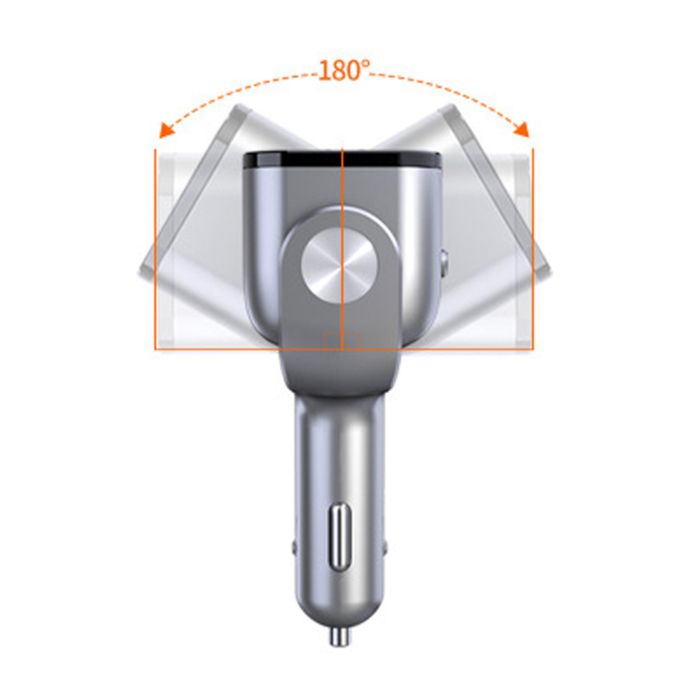 Bộ chia tẩu trên ô tô OZIO17 cho ra 2 khe cắm tẩu thuốc và 2 cổng sạc USB, hiển thị điện áp ắc qui sắc nét  (Giao màu ngẫu nhiên)