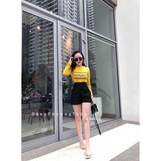 Quần short nữ dáng chứ A chất liệu vải tuyết mưa cạp cao xưởng may giá si