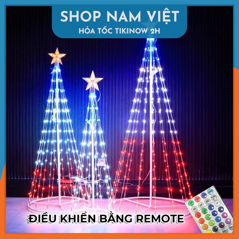 Cây Thông Noel Đèn Led Hình Nón Có Thể Gấp Gọn, Trang Trí Ngoài Trời, Hiệu Ứng Led Thác Nước