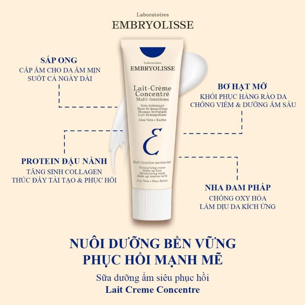 Kem Dưỡng Phục Hồi Embryolisse Lait-Crème Concentré 75ml