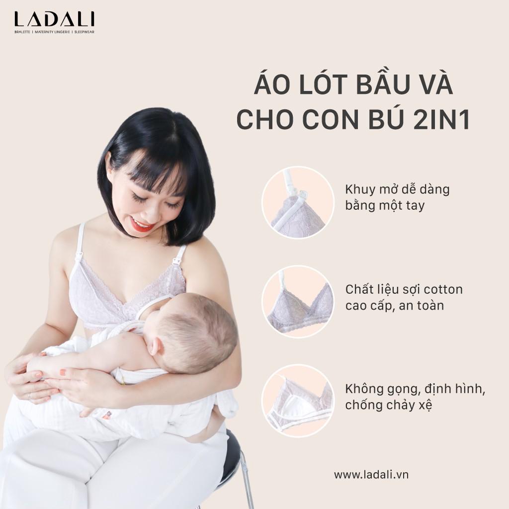 Áo lót bầu và cho con bú sau sinh mở cúc tiện lợi không gọng Ladali (có bigsize