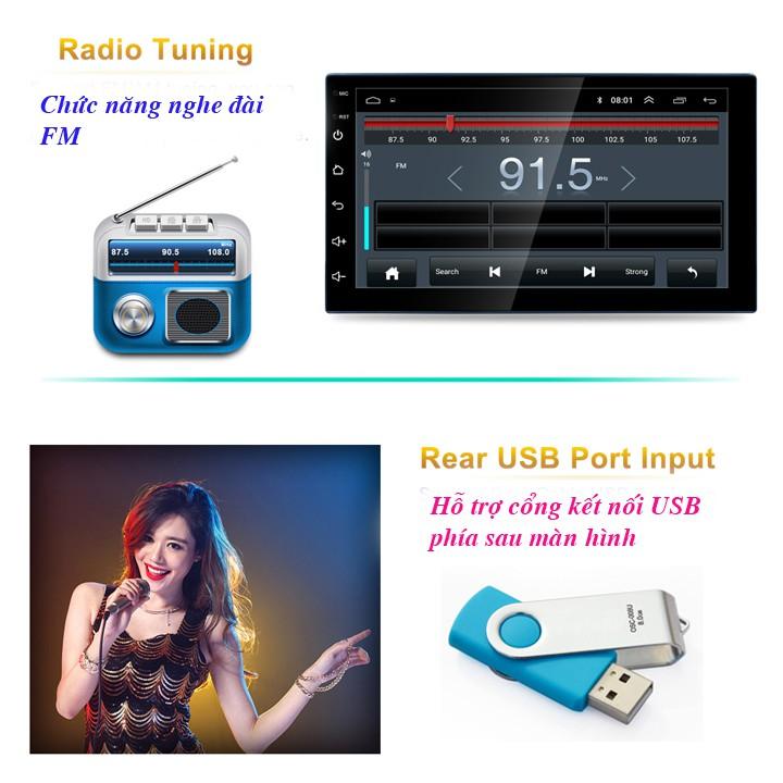 MÀN HÌNH ANDROID Ô TÔ 7 INCH RAM 2G ROM 32G CHẠY SIM 4G - ĐẦU DVD ANDROID 7 INCH