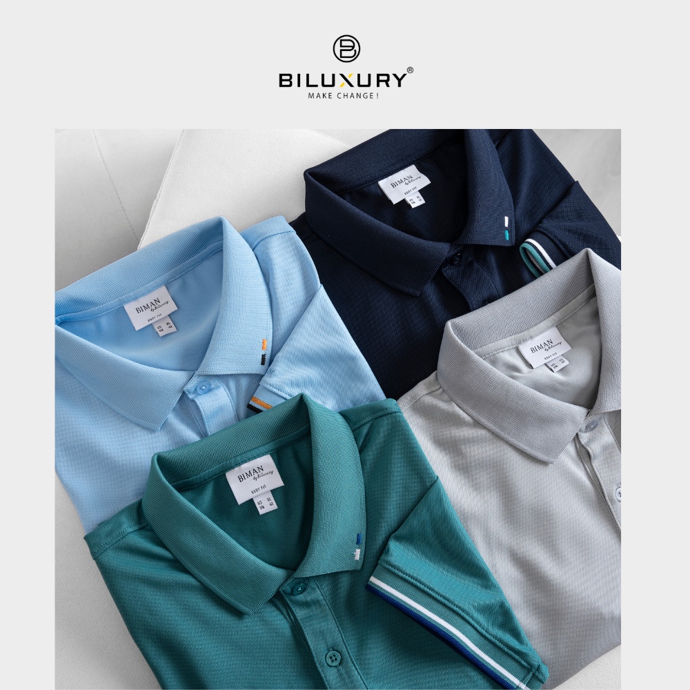 Áo thun polo nam cổ bẻ  Hàng Cao Cấp Chính Hãng Biman by Biluxury sợi vải dệt thoáng mát thiết kế chuẩn phom trẻ trung nhiều màu sắc 5APCB008