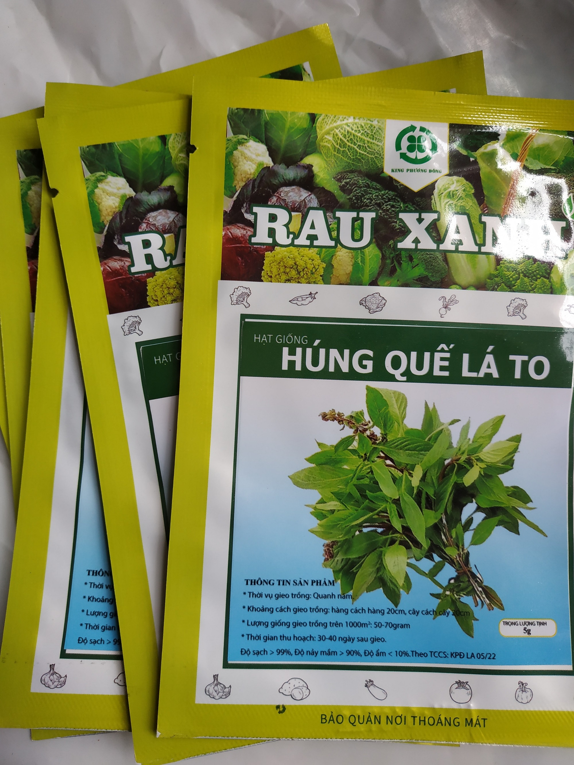 Combo 10 gói Hạt giống HÚNG QUẾ LÁ TO - gói 5 gram