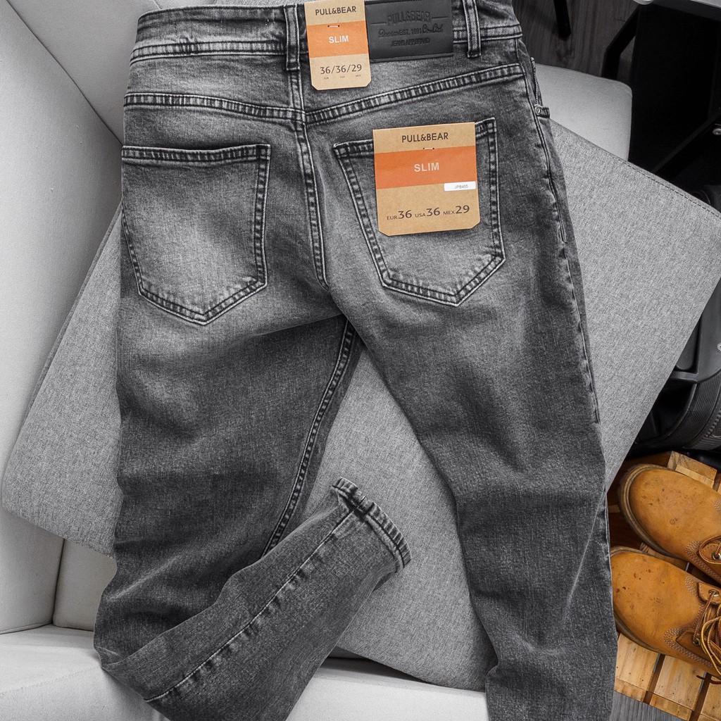 Quần jean nam cao cấp màu Xám trơn form slim fit | LASTORE MENSWEAR