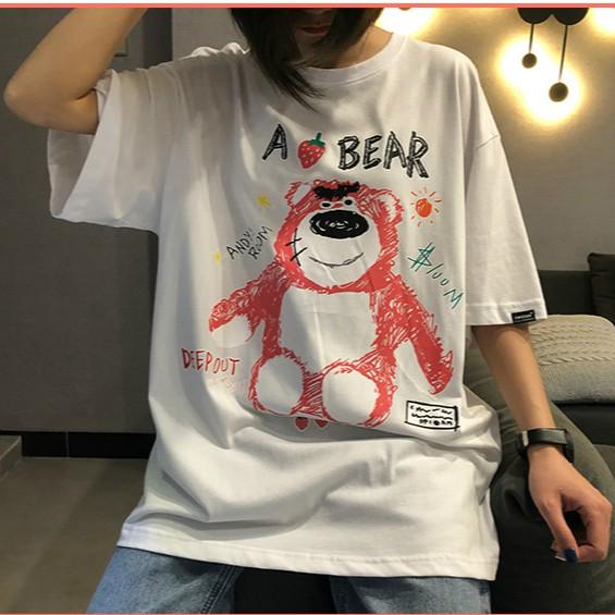 Áo Thun Tay Lỡ Form Rộng Unisex GẤU A BEAR