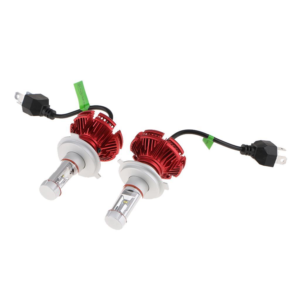 50W LED H4 6000LM Headlight Conversion Kit High Low Beam Bulb,Red
