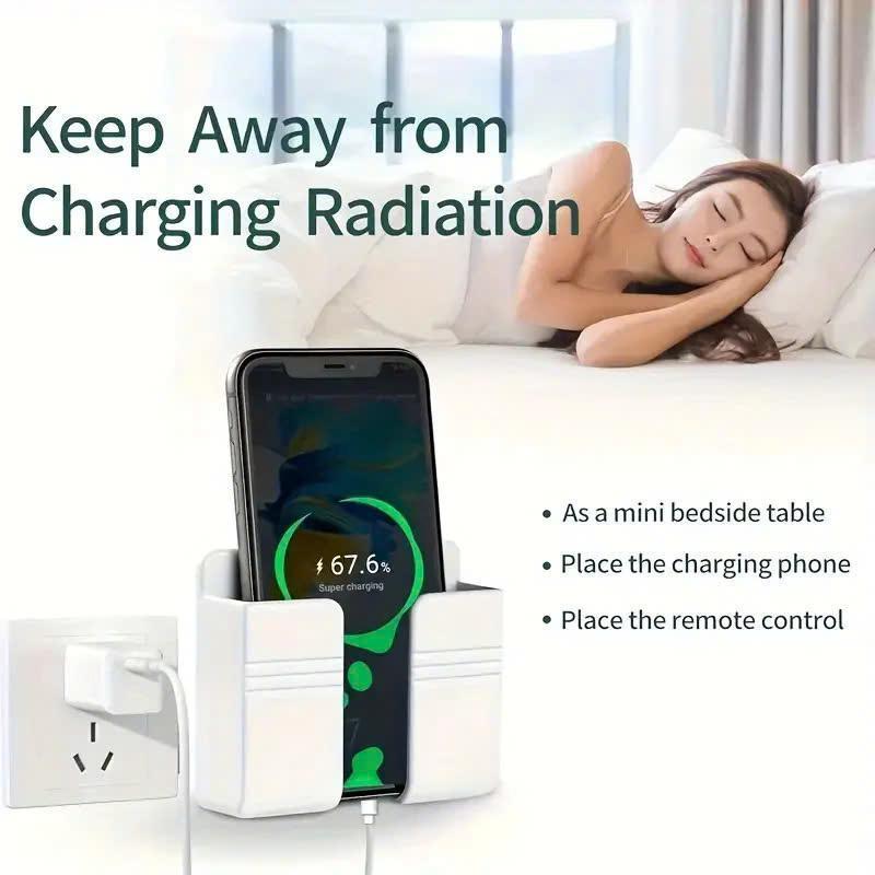 Giá đỡ dán tường treo remote , kệ treo sạc điện thoại (10x8,5cm), nhựa ABS cao cấp Kitchen