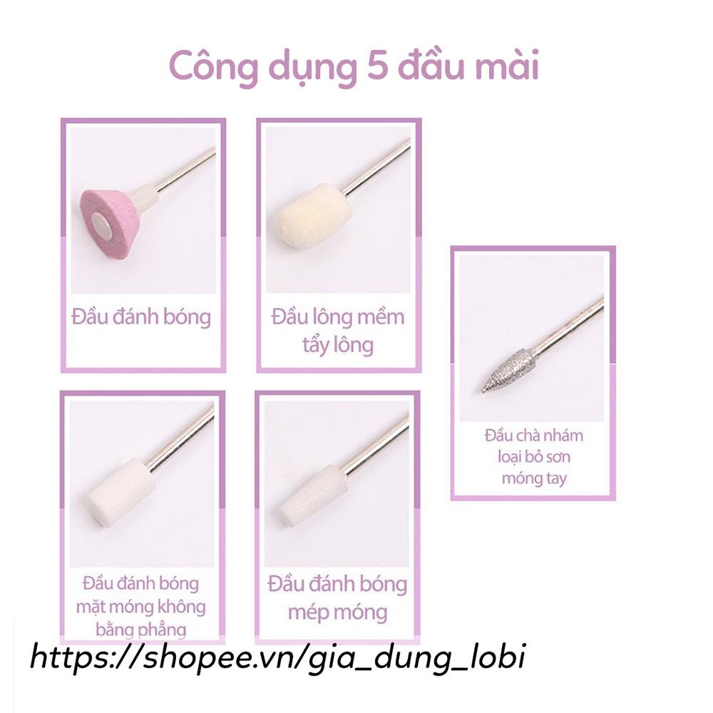 Máy mài móng Finishing Touch Máy dũa móng tay làm nail chuyên nghiệp 5 đầu mài có đèn led loại sạc điện