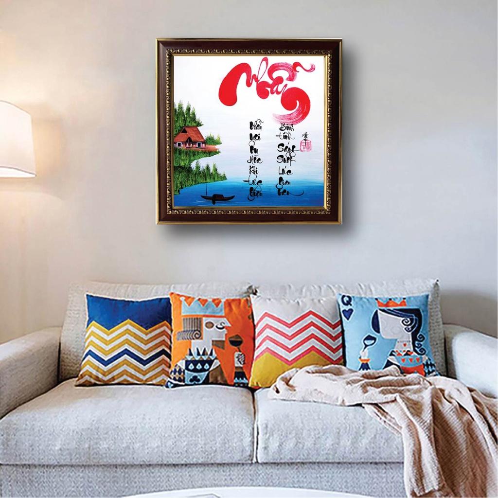 Tranh thư pháp treo tường chữ Nhẫn, tranh thầy cô nhiều mẫu