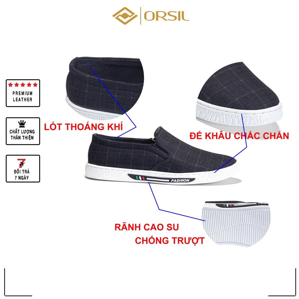 Giày lười vải jean nam ORSIL màu đen trẻ trung - L13