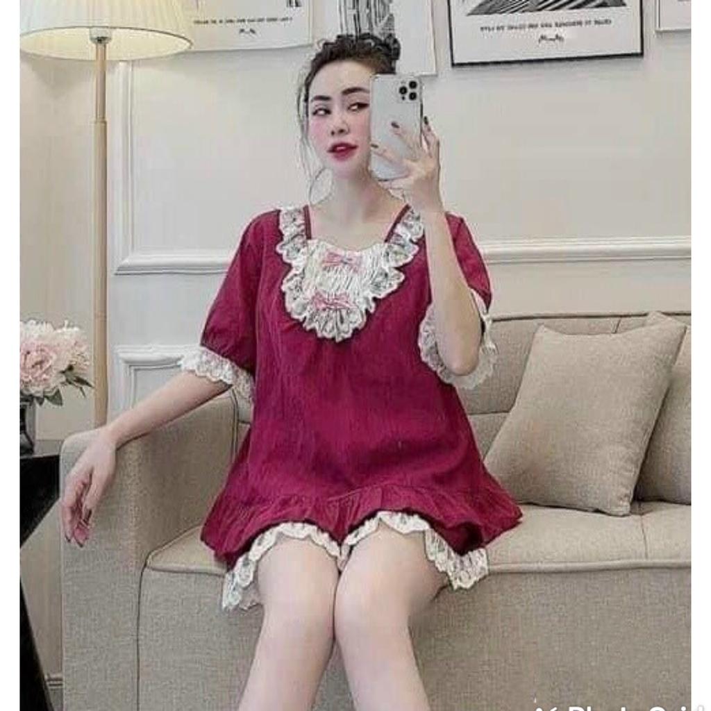 Bộ bầu mặc nhà mùa hè tằm đũi chất mát