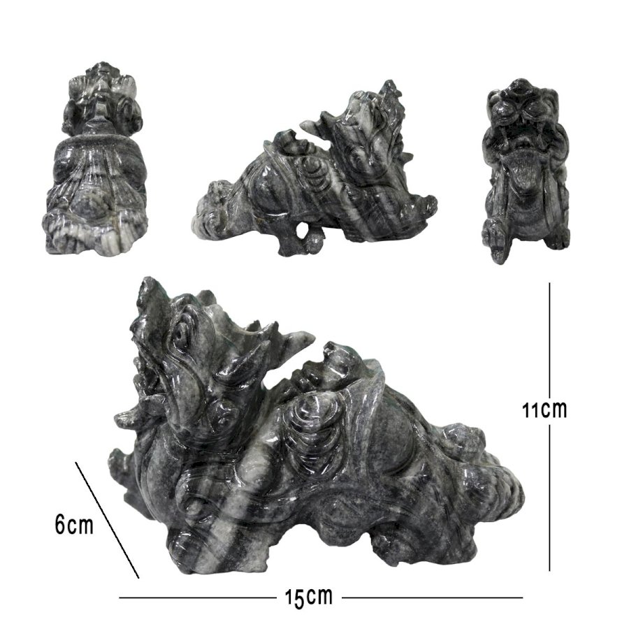 Tỳ Hưu Đá Đen Vân Trắng