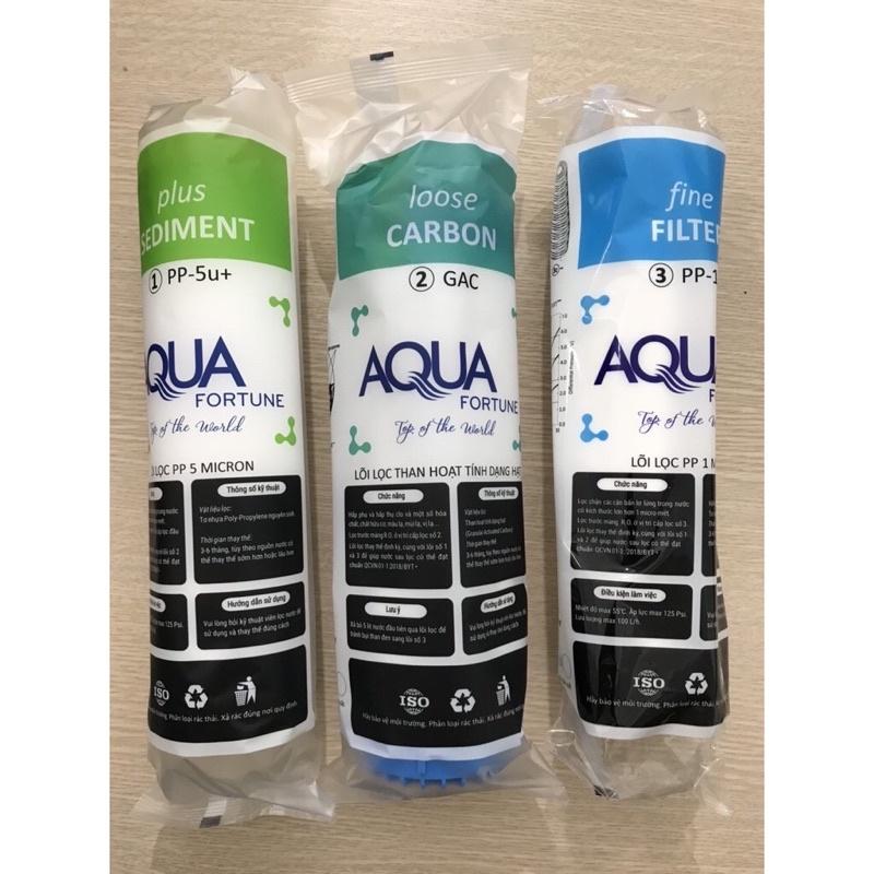 Bộ 3 lõi lọc nước Aqua số 1-2-3 dùng cho tất cả các máy lọc nước