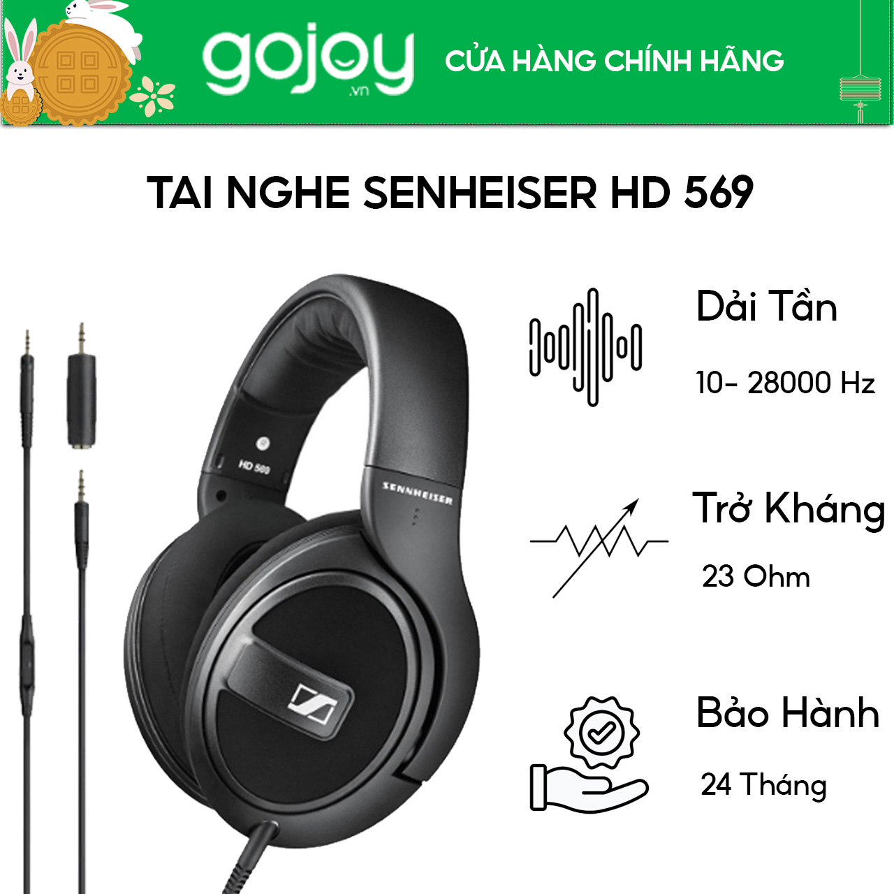 Tai nghe chụp tai SENNHEISER HD 569 - Hàng Chính Hãng Bảo Hành 24 Tháng