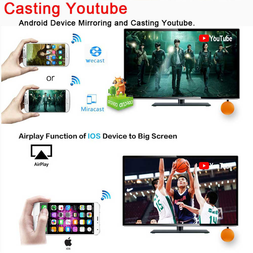 Bộ Kết Nối HDMI Không Dây Cho Điện Thoại Android, IOS Dùng Cho Máy Chiếu, TV Hỗ Trợ Độ Phân Giải Full HD 1080P. K13 Wireless Display Dongle 1080P FHD 2.4G WiFi Phone Screen Mirror Device Youtube Casting HDTV Stick for Android iOS