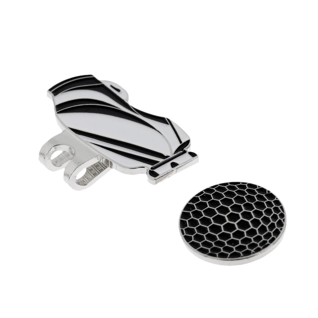 2-4pack Alloy Golf Ball Marker with Hat Clip Golf Accessories Black