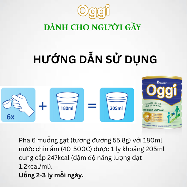 Sữa bột OGGI dành cho người gầy 900g