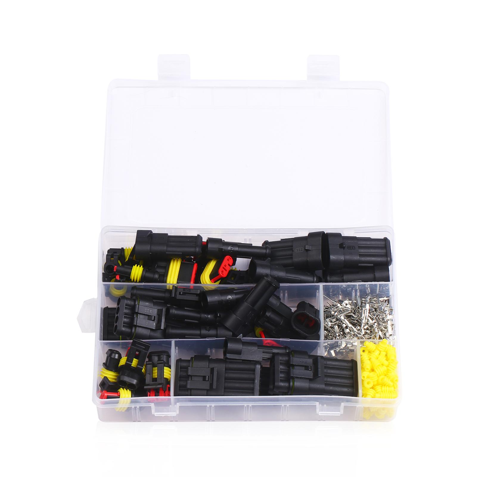 306PCS/Box Waterproof Electrical Connectors 1/2/3/4 Pin Electrical Terminals Pin Way Wire Connector Plug Connections for
