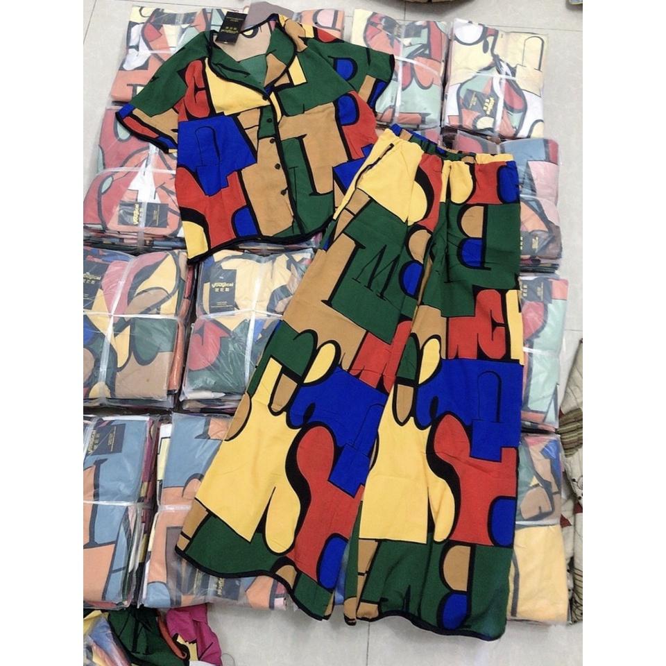 Đồ Ngủ Pijama Họa Tiết Lập Thể NGUYEN, Bộ Ngủ Mặc Nhà Tay Cộc Quần Dài Chất Lụa Latin, Mịn Mát Cho Mùa Hè Siêu Dễ Thương - 5