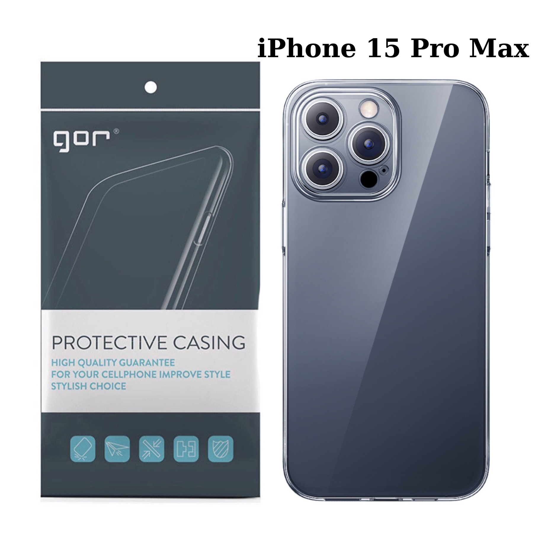 Ốp lưng trong suốt GOR dành cho iPhone 15 Pro Max / iPhone 15 Pro / iPhone 15 Plus / iPhone 15 - HÀNG CHÍNH HÃNG