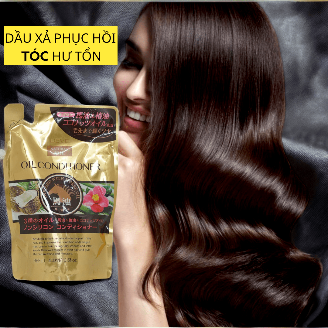Dầu Xả Phục Hồi Tóc Hư Tổn Chiết Xuất Tinh Dầu Ngựa Deve Natural Oil Conditioner (Chai 480 mL)