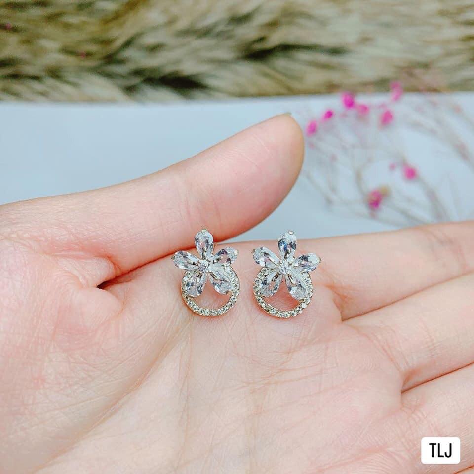 BÔNG TAI HOA VÒNG TRÒN BẠC TA -