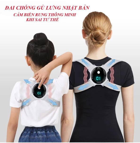 Đai Nịt Chống Gù Lưng Tự Động Nhắc Nhở Màn Hình Led J3000