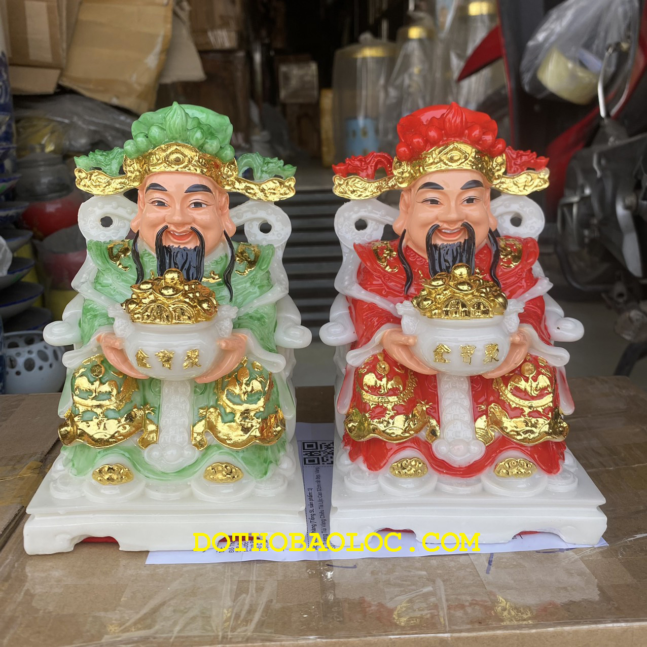 Tượng Ông Thần Tiên đá Việt Nam cao 20cm – Xanh,Đỏ,Vàng,Trắng