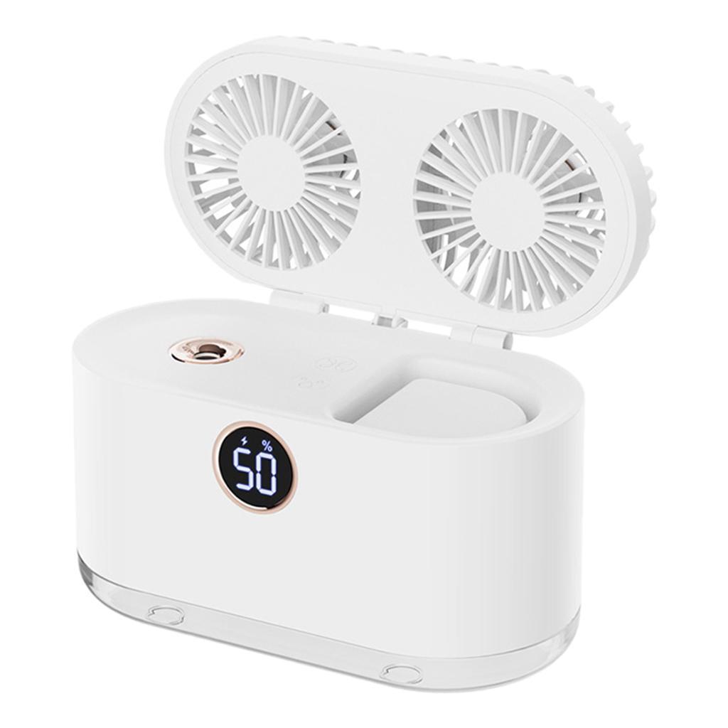 Mini Air Conditioner 3 in 1 Cooling Fan Humidifier Purifier LED Light White