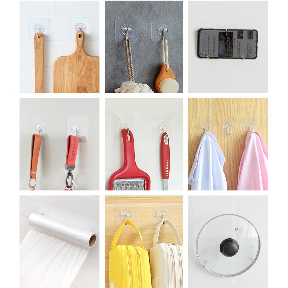 Móc dán tường trong suốt siêu dính chắc chắn, chịu lực tốt 6*6cm