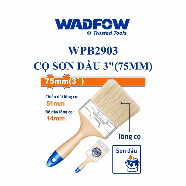[CHÍNH HÃNG] Cọ sơn dầu 3&quot;(75mm) WPB2903 WADFOW